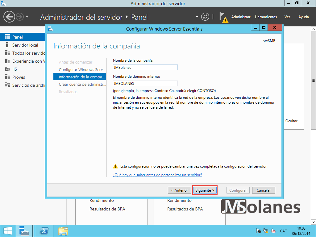 Windows Server Essentials - Configuració