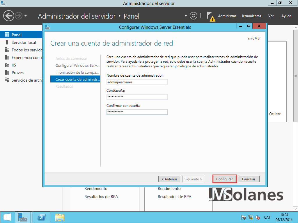 Windows Server Essentials - Configuració